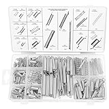 Baxcdyswe 200 Stück Feder Sortiment Set Kit, Verschiedene Zugfeder, Edelstahl Druckfeder und Zugfedern 20 Größen in Praktischer Aufbewahrungsbox für Werkzeuge & Geräte, Handwerkzeuge,