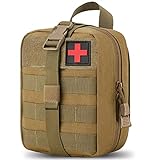 TANSOLE molle erste Hilfe Tasche leer Tactical gürteltasche EDC Taktische ifak kleine Pouch für Outdoor survival,Camping,militärische Ausrüstung einsatztasche,First aid gürtel Bag (Khaki)