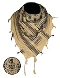 blntackle76 Großer Shemagh-Schal, arabischer Militär, taktischer Wüstenschal, Pali-Tuch 110 x 110 cm, 100% Baumwolle, für Männer und Frauen (khaki/schwarz/Granate/Pineapple)