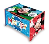 Disney Nixy Children Spielzeugkiste mit Bank aus Holz, Mickey M