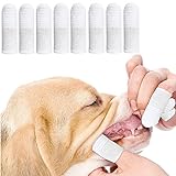 Hundezahnbürste Fingerling Wiederverwendbar, Pet Finger Zahnbürste, Fingerlinge Hunde Zahnpflege,Anti-Plaque Finger Hund,Effiziente und Saubere Haustierzahnbürste aus Strickgewebe (8 Stück)