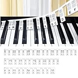 PUCIO Abnehmbare Klaviertastatur Notenetiketten, Anfänger Silikon Klaviernoten Anleitung, für 88 Tasten in voller Größe, wiederverwendbare Klaviertastatur Notenaufkleb