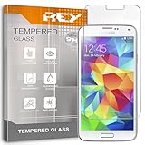 REY Bildschirmschutz aus gehärtetem Glas für Samsung Galaxy S5 / S5 Neo, Schutzfolie, Displayschutzfolie 9H+ Härte, Anti-Kratzen-Öl-B