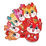6 rote Cartoon-Umschläge, niedliches chinesisches Neujahrs-Paket, Cartoon-dicker Geldhalter, niedliches chinesisches Neujahrs-Paket (D)