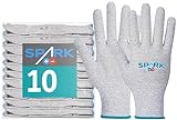 ACE Spark ESD Antistatik Arbeits-Handschuh - 10 Paar PC & Elektronik Schutz-Handschuhe - EN 388/16350-10/XL (10er Pack)