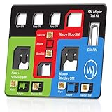 Wicked Chili 8in1 Multi SIM-Card Tool für alle SIM-Karte, mit 3 SIM-Adaptern, Aufbewahrungsfach für 3 Nano und 1 Micro SIM-Karte und SIM-Nadel, Travel Kit im Kreditk