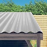 DCRAF Baumaterialien, Dachdecker, Dachschindeln und Ziegel, Dachplatten, pulverbeschichteter Stahl, silberfarben, 80 x 36 cm, 12 Stück