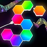 Hexagon LED Panel - RGB Smart Lights Sechseck Wandleuchten Gaming Wand Licht Musik Sync - 8 Pack Lichtpanels Gaming Stimmungslichter Dek