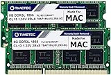 Timetec 16GB KIT(2x8GB) kompatibel für Apple iMac Ende 2015(27 Zoll mit Retina 5K Display) DDR3L 1867MHz/1866MHz PC3L-14900 2Rx8 CL13 1.35V 204 Pin SODIMM Speichermodul MAC RAM Upgrade für iMac 17,1
