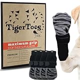 DOK TigerToes Premium rutschfeste Hundesocken für Hartholzböden – extra dicker Griff, der auch bei Verdrehen funktioniert – verhindert Lecken, Verrutschen und ideal als Schutz der Pfoten für H