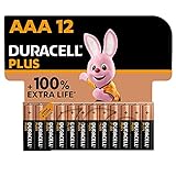 Duracell Plus Batterien AAA, 12 Stück, langlebige Power, AAA Batterie für Haushalt und Bü