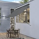 pro.tec Markise 'Malaga' 150 x 120 cm Grau Witterungsbeständig Sonnenschutz Beschattung Terrasse G