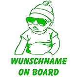 topdesignshop Babyaufkleber mit Wunschname on Board Aufkleber fürs Auto Kinder Baby Stick