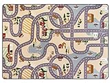 Primaflor Interaktiver Spielteppich Village - 140x200 cm, Made in Europe Kinderteppich mit Straßenmotiv, Hochwertiger Straßen-Teppich für Kinder- und Spielzimmer, Spielmatte für Jungen und M
