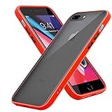 Cadorabo Hülle Kompatibel mit Apple iPhone 6 Plus / 7 Plus / 8 Plus in Rot gefrostet - Schwarze Tasten - Handyhülle mit TPU Silikon innen und Rück