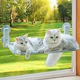 MEWOOFUN Katzen Hängematte Fensterplätze für Katzen 60x30cm Klappbar Katzenbett Fenster mit Stabil Saugnäpfe bis zu 18kg, Grey