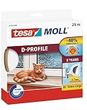 tesa H0538900 05389–00000–00 Moll D Zugluftstopper für Türen und Fenster, weiß, 25 m x 9 mm, 25m x 9mm w
