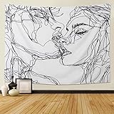 LOMOHOO Wandbehang für Damen und Herren, abstraktes Muster, Wanddekoration, für Schlafzimmer, Wohnzimmer, Wohnheim (L/148 cm x 200 cm)
