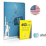 H2O Prepaid-SIM-Karte USA AT&T-Netzwerk – 6 GB 4G LTE – Unbegrenzte internationale Anrufe und SMS – 30 Tag