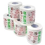 The TWIDDLERS - 5 weihnachtliche Santa-Toilettenpapierrollen, 3-lagig, weich, lustig, mit lustigem Slogan - Ho Ho Ho I Gotta G