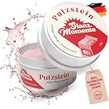 GLANZMOMENTE ® Putzstein - 300g - Inkl. Handschwamm - Universalstein - Universalreiniger - Für Küche, Bad, Fenster, WC und mehr - Made in Germany