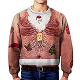 chhoioia FEA Sweatshirt mit 3D-Digitaldruck, Weihnachten, FEA und lustig, lässige Bluse, Party-Sweatshirt für Männer und Frauen, langärmlig, kaki, XL