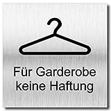 Türschild Garderobe UV Druck 12 x 12cm - 3mm Aluverbund - Made in Germany - Art.Nr. 2130