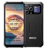 Blackview Outdoor Smartphone Dual 5G BL8000, Dimensity 7050 24GB+512GB, 50MP Kamera, 6,78'' 2,4K Dual-Bildschirm, 8800mAh Akku 33W Schnellladung, IP68 Handy Ohne Vertrag, NFC GPS OTG G