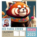 Red Panda Crown Calendar 2024: Jan 2024 to Dec 2024, Bonus 3 Months last 2023, 15 Months of Red Panda Crown, Thick & Sturdy Paper, Great Gift For ... Major US Holidays, Kalendar, C