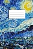 Notizbuch “Sternennacht” für Kreative: Künstler Notizheft, Tagebuch, Notebook, Schreibheft etwa A5 (15,3 x 22,9 cm), liniert mit Motiv: Sternennacht von Vincent Van Gog