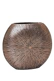 Vase Deko Bodenvase Dekoration Fiberglas ATENA 50 x 55 x 18 cm Bronze Kupfer Schw