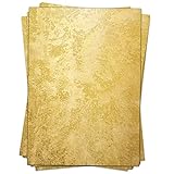 50 Blatt Briefpapier (A4) | Gold-Wand | Motivpapier | edles Design Papier | beidseitig bedruckt | Bastelpapier | 90 g/m²