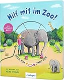 Dreh hin – Dreh her: Hilf mit im Zoo!: Mitmach-Pappebuch mit Verwandlung