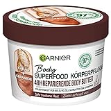 Garnier Reparierende Körperpflege für trockene Haut, Body Butter mit Kakaobutter und Ceramiden, Für bis zu 48 Stunden Feuchtigkeit, Body Superfood, 1 x 380