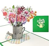 ABSOFINE Pop-Up Karte Blumen, gänseblümchen Lilie geburtstagskarte frau gute besserung karte fur Geschenk zum Muttertag frau Freundin M
