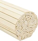 Belle Vous Bambus Holzstäbe Extra Lang zum Basteln aus Naturholz (100 Stk) - 40cm Stabile Holzstäbchen Holzdübel Rechteckige Bastelstäbchen aus Holz Bambusstäbe Bambusstangen zum B