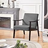 Yaheetech Holzsessel Wohnzimmer Gepolsterter Sessel Lounge Sessel Retro Sessel mit Armlehnen aus Holz, 62 cm × 69,5 cm × 74,5