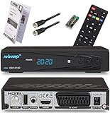 Ankaro DSR 2100 HD Sat Receiver mit PVR Aufnahmefunktion für Satellitenschüssel, AAC-LC Audio, Einkabel tauglich, HDMI,SCART, KOAXIAL, USB 2.0, Timeshift, Receiver für Sat Fernsehen + SAT Kab