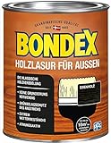 Bondex Holzlasur für Außen Ebenholz 0,75 L für 10 m² | Hoher Wetter- und UV-Schutz | Natürliches Abwittern - kein Abplatzen | seidenmatt | Holzschutzlasur | H