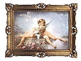 Wunderschönes Gemälde 90x70 cm - Künstler - L. Perrault Angeli Engel – Bild Bilder Barock Rahmen Antik Renaissance als Gemälde & hochwertige Kunstreproduktion Sak