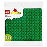 LEGO 10980 DUPLO Bauplatte in Grün, Grundplatte für DUPLO Sets, Konstruktionsspielzeug für Kleink