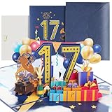 Geburtstagskarte, 17. Geburtstagskarten mit Umschlag, 3D Pop Up Karte 17 Geburtstag, Happy Birthday Karte für Mädchen Junge Freunde Romantik Geschenk