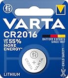 VARTA Batterien Knopfzelle CR2016, 1 Stück, Lithium Coin, 3V, kindersichere Verpackung, für elektronische Kleingeräte - Autoschlüssel, Fernbedienungen, Waag