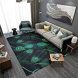 RUGMRZ Teppich Für Esszimmer Teppiche In Wohnzimmer Grüne Pflanze Print Design ist super weich und komfortabel 90 x 190