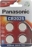 Panasonic CR2025 Lithium-Knopfbatterie, 3 V, 4 Stück