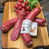 Hirschsalami | mild geräucherte Edelsalami aus Hirschfleisch | Wildsalami | Wildwurst Spezialität aus dem Harz | Vakuumverpackung