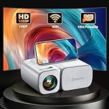 Beamer,Jimveo WiFi Mini Beamer 8500 Lumen 1080p Full HD, 250''Display Projektor LCD Heimkino/Outdoor/Kompatibel mit TV Stick/X-Box/DVD/Laptop/Smartp