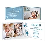Geburtskarten (30 Stück) - Schnuller - Geburt Babykarten Mädchen Jungen Foto Karten in B