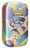Pokémon-Sammelkartenspiel: Mini-Tin-Box Karmesin & Purpur – 151: Machomei (2 Boosterpacks, 1 Münze & 1 Bildkarte)