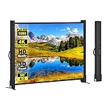 Beamer Leinwand mit Ständer, 50 Zoll 4:3, Tragbar Projektor Leinwand, Einfach Aufzustellen und Zu Transportieren, Ausfahrbare Leinwände, Perfekt Für Innen- und Außenfilme, Gartenparty, Geschäft, M